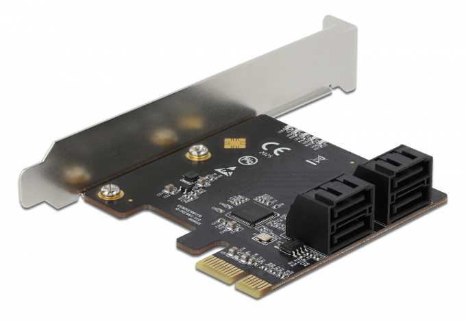 90010 DELOCK κάρτα επέκτασης PCIe σε 4x SATA 90010, 6Gb/s, Low Profile - Image 1