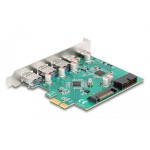 DELOCK κάρτα επέκτασης PCIe x1 σε 3x USB/2x USB-C/19-pin 90109, 5Gbps - Image 2