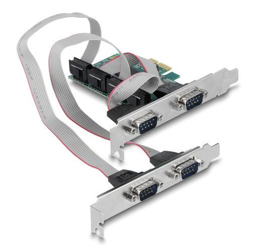 90410 DELOCK κάρτα επέκτασης PCIe σε 4x RS-232 90410, 115.2Kbps - Image 1