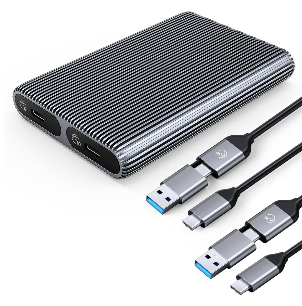 AM2C3-2N-GY-BP ORICO θήκη για 2x M.2 NVME SSD AM2C3-2N, 10Gbps, tool free, γκρι - Image 1