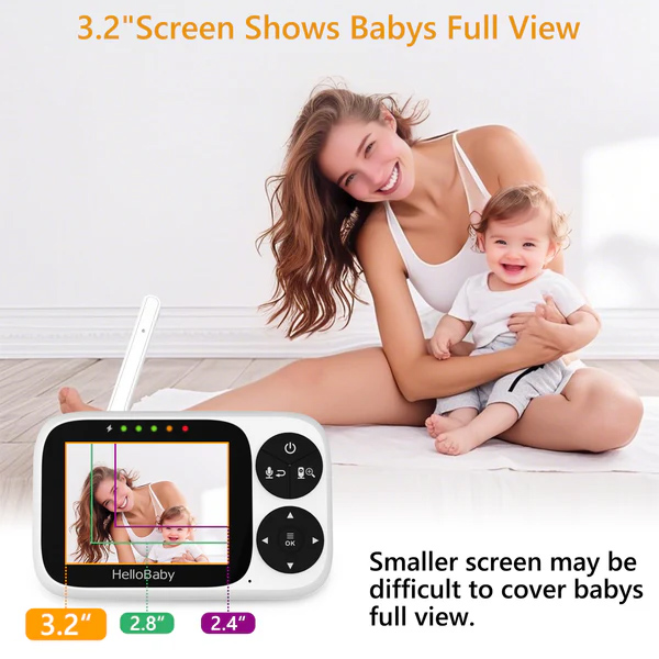 HB2033-1 HELLOBABY ενδοεπικοινωνία μωρού HB2033 με κάμερα & οθόνη 3.2", 720p - Image 1