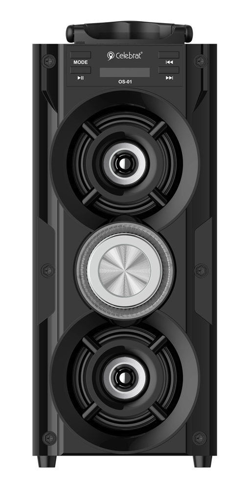 OS-01-BK CELEBRAT φορητό ηχείο OS-01, 10W, 1200mAh, Bluetooth, FM, LED, μαύρο - Image 1