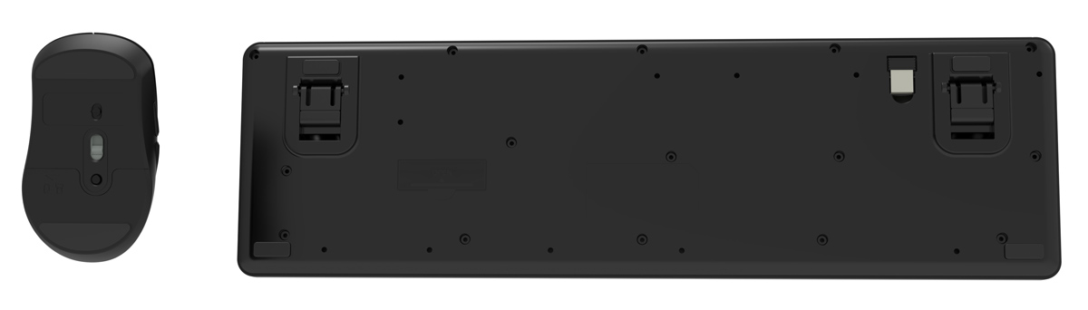 PT-1540-1 POWERTECH set ασύρματο ποντίκι & πληκτρολόγιο PT-1540, 2.4GHz & Bluetooth, αθόρυβο, μαύρο - Image 1