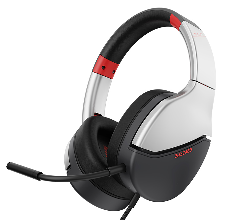 SA-725-SL SADES gaming headset SPOWER, 3.5mm σύνδεση, 40mm, multi-platform, ασημί - Image 1