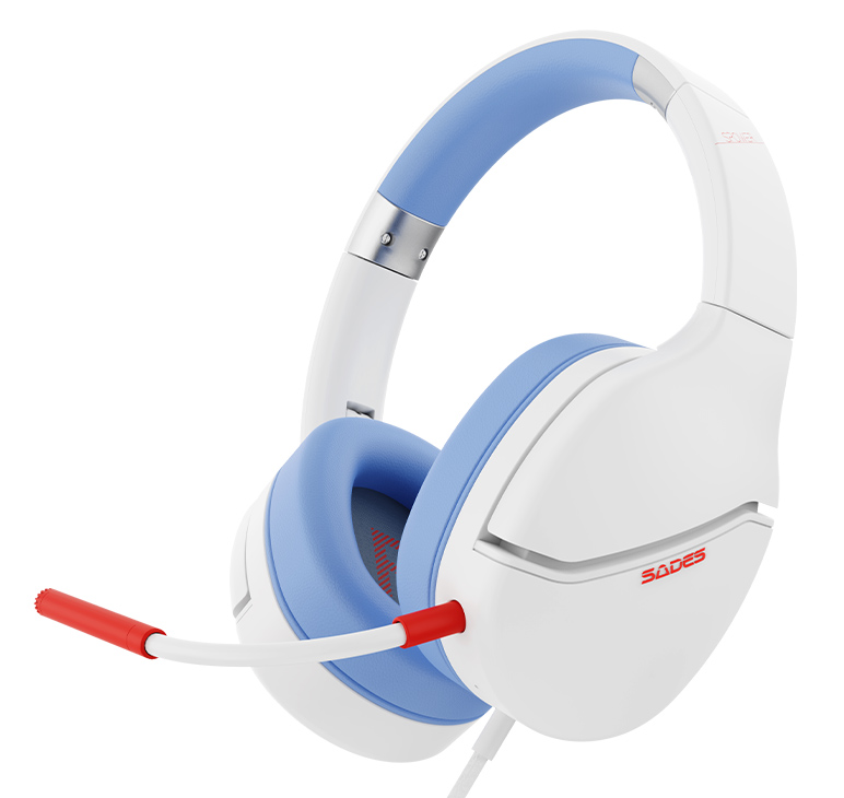 SA-725-WH SADES gaming headset SPOWER, 3.5mm σύνδεση, 40mm, multi-platform, λευκό - Image 1