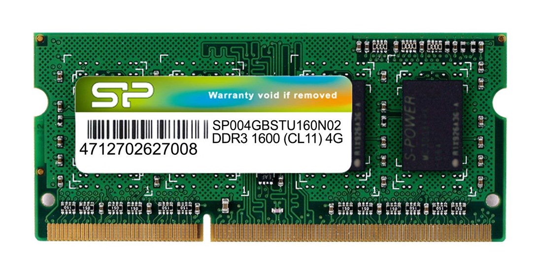 SP004GBSTU160N02 SILICON POWER Μνήμη DDR3 SODimm, 4GB, 1600MHz, PC3-12800, CL11 - Image 1