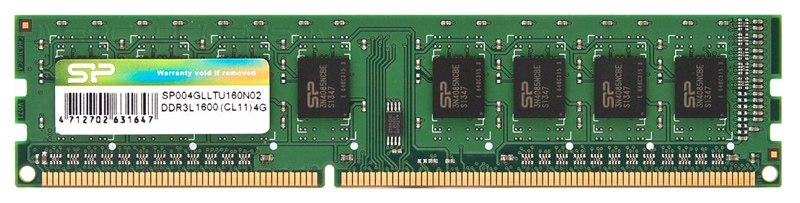 SP004GLLTU160N02 SILICON POWER μνήμη DDR3L UDIMM SP004GLLTU160N02, 4GB, 1600MHz, CL11 - Image 1