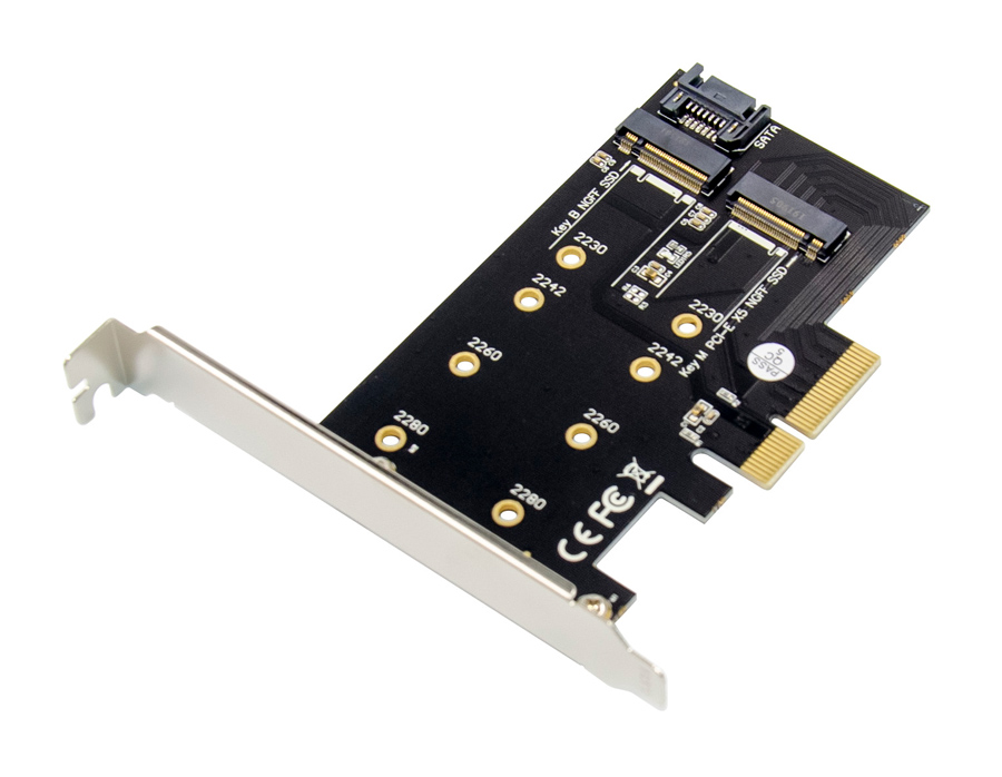 ST59 POWERTECH κάρτα επέκτασης 4x PCIe σε M.2 B & M NGFF/NVME ST59 - Image 1
