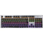 Zeroground KB-2950G Simeto V2.0 Gaming Mechanical Keyboard with Custom Blue Switches and RGB Lighting...Silver