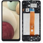 Samsung Galaxy A12 / A12 Nacho (SM-A125F / SM-A127F) Οθόνη LCD με Touch Screen & Frame – Μαύρη (Original Service Pack GH82-24491A / GH82-24490A)