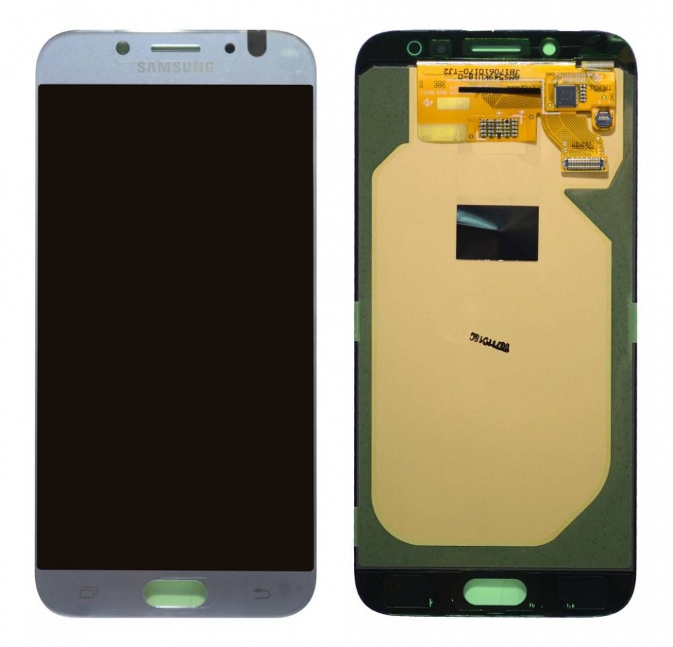 original_samsung_j7_2017_j730_sm-j730f_gold_othoni_lcd___touch_screen_mixanismos_afis_gh97-20736b Original Οθόνη Samsung Galaxy J7 (2017) SM-J730F AMOLED & Touch Ασημί GH97-20736B / GH97-20801B Service Pack - Image 1